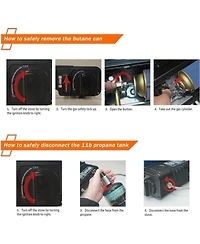 Aofar Dual Fuel Camping Stove – 10,000 Btu Portable Propane & Butane Stove with Windblocker, Auto Ignition & Carrying Case (Fuel Not Included)