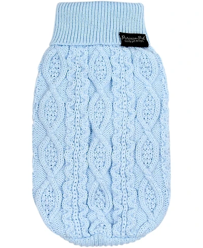 Parisian Pet Cable Knit Sweater Powder Blue