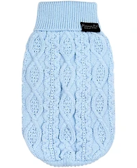 Parisian Pet Cable Knit Sweater Powder Blue