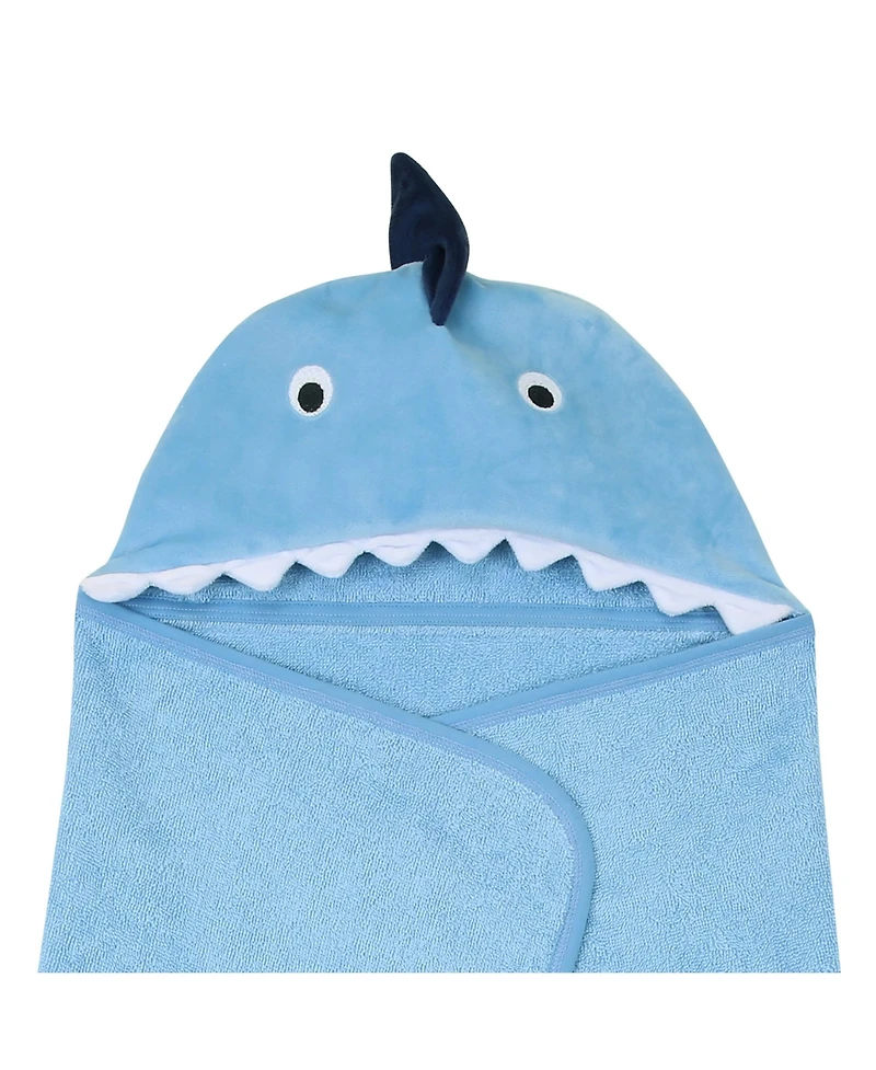Lambs & Ivy Baby Baby/Infant Luxury Cotton Terry Shark Hooded Bath Towel