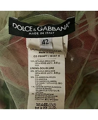 Pre-Owned Dolce & Gabbana Women's Green Floral Print Midi Wrap Dress