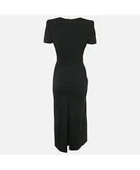 Pre-Owned Alexander Mcqueen Women's Black Crepe Midi Dress