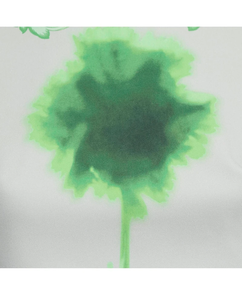 Pre-Owned Versace Women's Collection Grey /green Printed Cotton & Crepe Sheath Dress