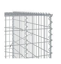 Gabion Basket Silver Galvanized Iron Wire 39.4 x 39.4 x 78.7 in