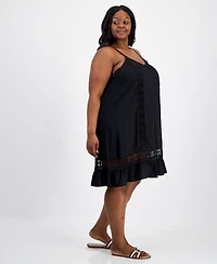 Raviya Plus Eyelet-Lace Spaghetti Swim Dress