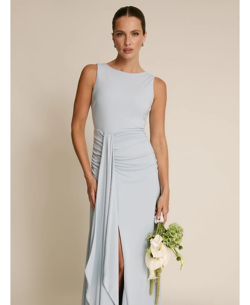 Six Stories Women's Drape Gathered Sleeveless Stretch Dress