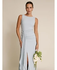 Six Stories Women's Drape Gathered Sleeveless Stretch Dress