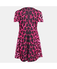 Pre-Owned Versace Women's Pre-Owned Versus Versace Pink Animal Print Zip Detail Mini Dress