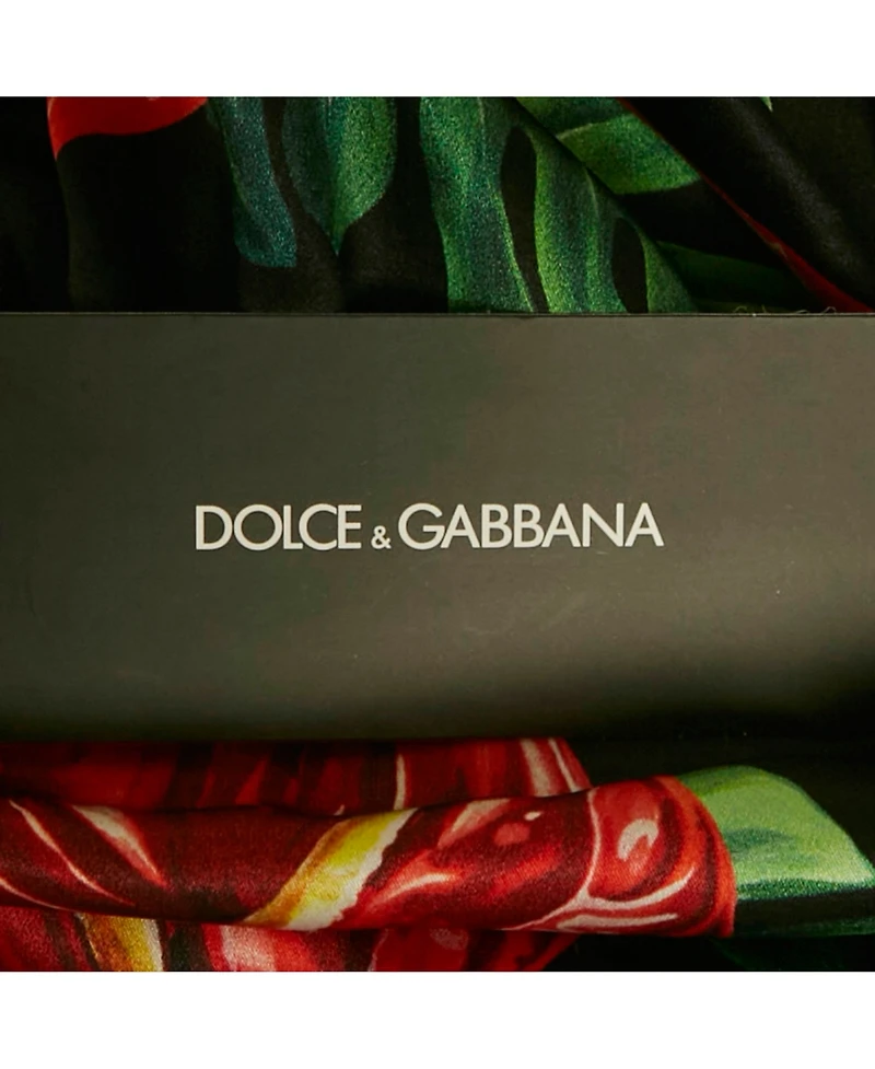 Pre-Owned Dolce & Gabbana Women's Black Printed Satin Silk One-Shoulder Tie-Up Detail Midi Dress