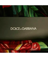 Pre-Owned Dolce & Gabbana Women's Black Printed Satin Silk One-Shoulder Tie-Up Detail Midi Dress