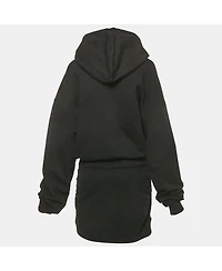Pre-Owned Off-White Women's Black Cotton Knit Hooded Mini Dress