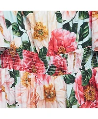 Pre-Owned Dolce & Gabbana Women's Blue/multicolor Floral Printed Cotton Poplin