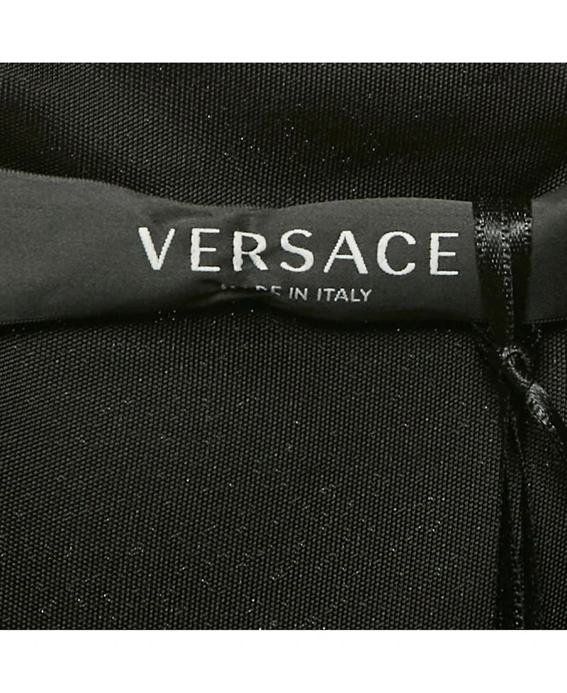 Pre-Owned Versace Women's Black Crepe Medusa Pin Detail Short Dress