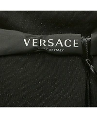 Pre-Owned Versace Women's Black Crepe Medusa Pin Detail Short Dress