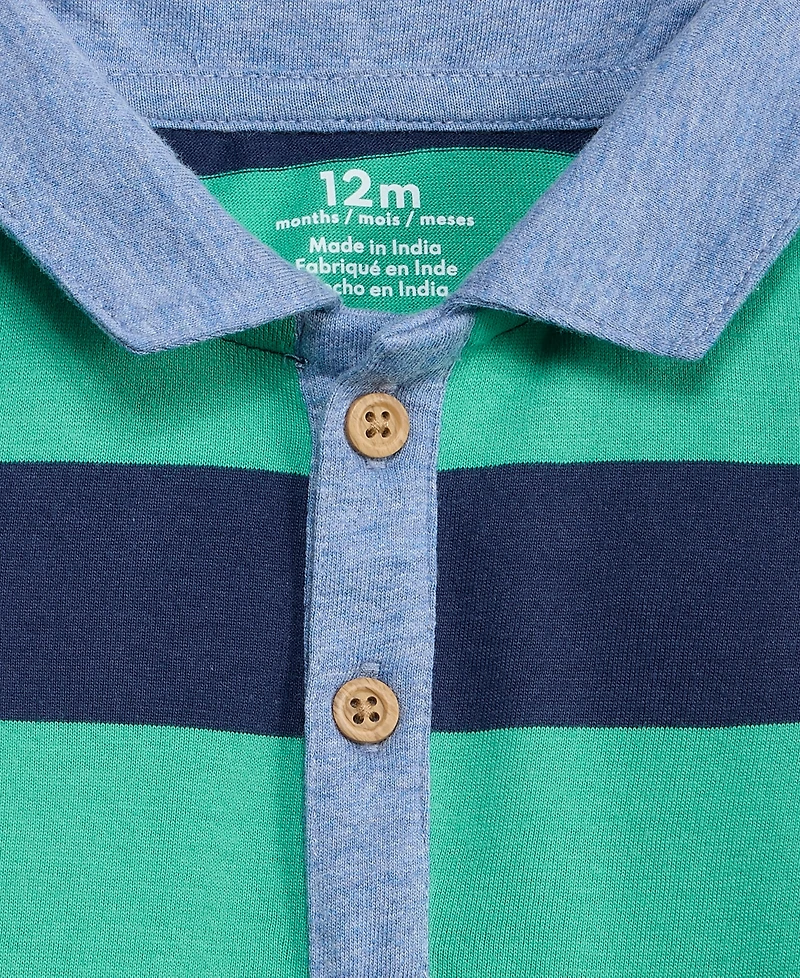 First Impressions Baby Boys Polo Rugby Striped Sunsuit, Exclusively at Macy's
