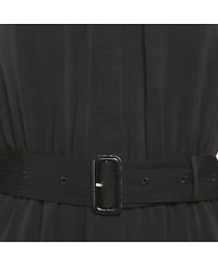 Pre-Owned Burberry Women's Black Chiffon Belted Midi Dress