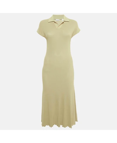 Pre-Owned Burberry Women's Sage Green Stretch Knit Midi Dress
