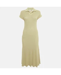 Pre-Owned Burberry Women's Sage Green Stretch Knit Midi Dress
