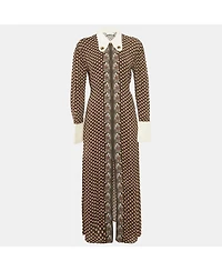 Pre-Owned Chloe Women's Pre-Owned Chloé Brown Printed Crepe & Silk Maxi Dress