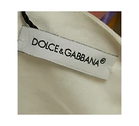 Pre-Owned Dolce & Gabbana Women's White Floral Print Poplin Smocking Effect Dress