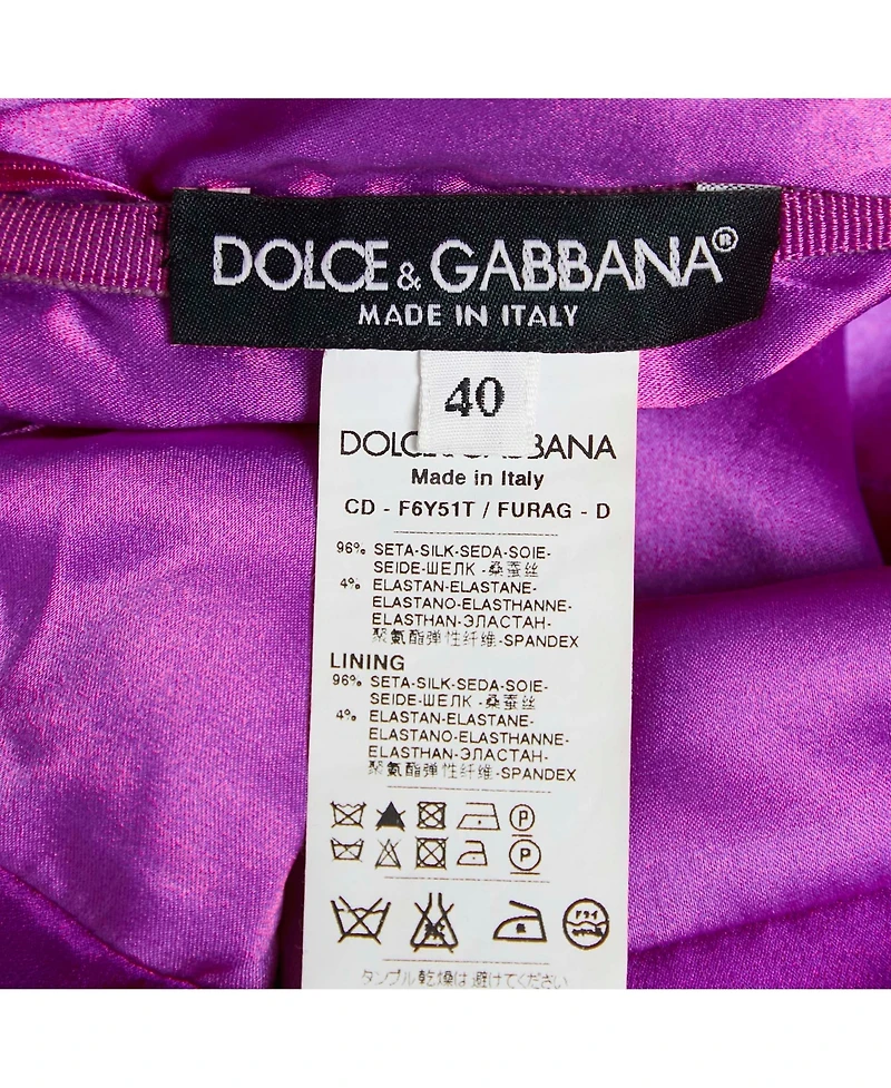 Pre-Owned Dolce & Gabbana Women's Pink Silk Ruched Strapless Mini Dress