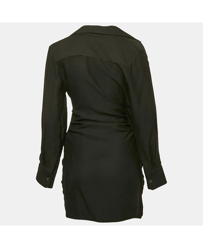 Pre-Owned Jacquemus Women's Black Crepe La Robe Bahia Draped Mini Dress
