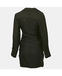 Pre-Owned Jacquemus Women's Black Crepe La Robe Bahia Draped Mini Dress