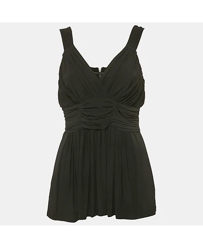 Pre-Owned Burberry Women's London Black Jersey Draped V-Neck Top