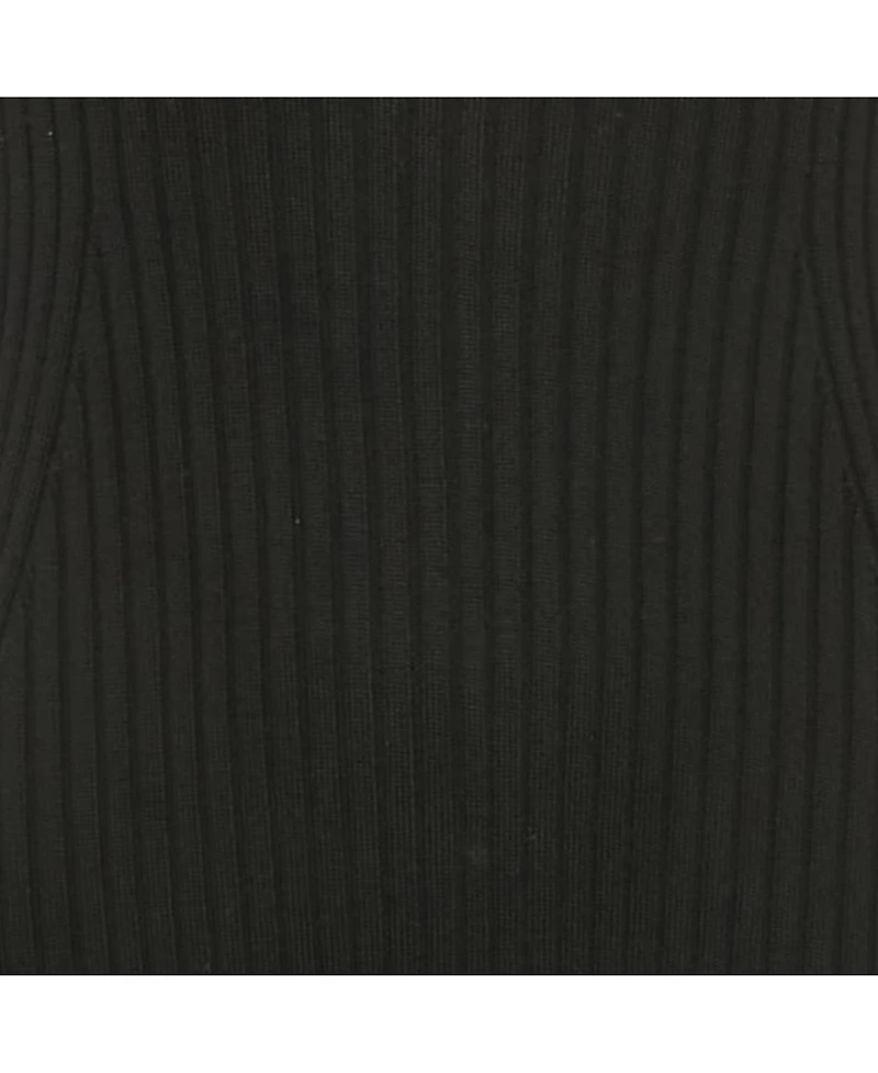 Pre-Owned Chloe Women's Pre-Owned Chloé Black Rib Knit High Neck Flared Midi Dress