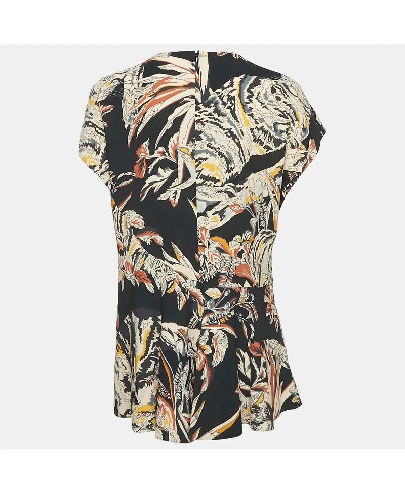 Pre-Owned Stella Mccartney Women's Navy Blue Printed Crepe Asymmetric Mini Dress