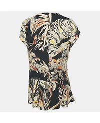 Pre-Owned Stella Mccartney Women's Navy Blue Printed Crepe Asymmetric Mini Dress