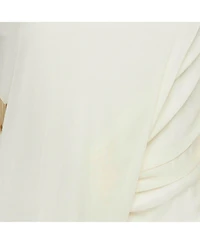 Pre-Owned Burberry Women's Cream Star Embellished Jersey Draped Knee-Length Dress