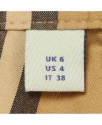 Pre-Owned Burberry Women's Beige Vintage Check Print Cotton Wrap Around Mini Dress