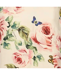 Pre-Owned Dolce & Gabbana Women's Pink Rose Print Crepe Sleeveless Shift Dress