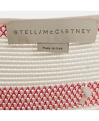 Pre-Owned Stella Mccartney Women's White/pink Open Striped Knit Fringe Detail Dress