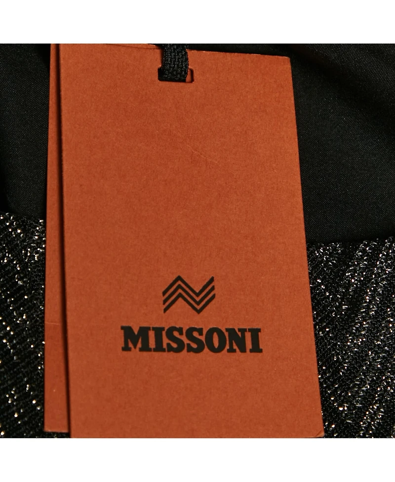 Pre-Owned Missoni Women's Black Zig Zag Lurex Knit Short Dress