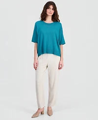 Eileen Fisher Women's Crew Neck Pull-On Top