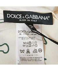 Pre-Owned Dolce & Gabbana Women's Off White Bird Cage Print Silk Blouse