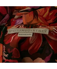 Pre-Owned Stella Mccartney Women's Red Poppy Print Silk Long Sleeve Blouse