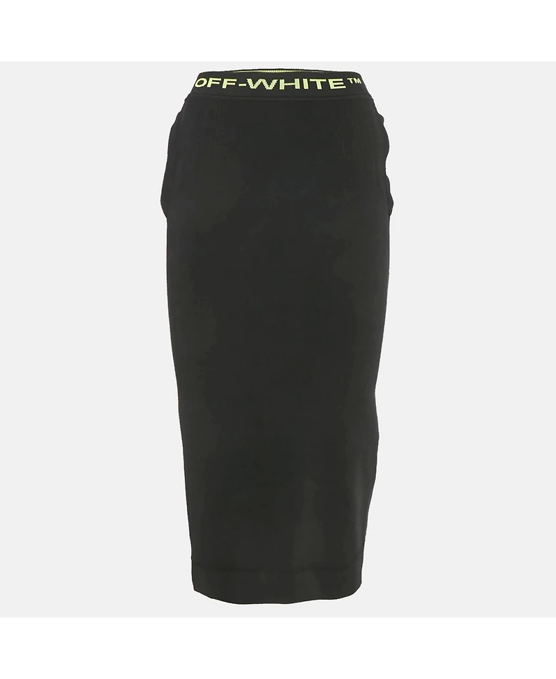 Pre-Owned Off-White Women's Black Jersey Logo Band Skirt