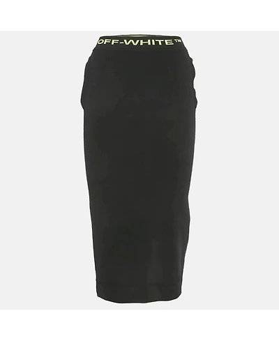 Pre-Owned Off-White Women's Black Jersey Logo Band Skirt