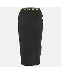 Pre-Owned Off-White Women's Black Jersey Logo Band Skirt
