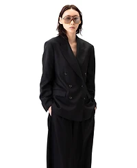 Gobi Cashmere Women's Double-Breasted Suit Blazer