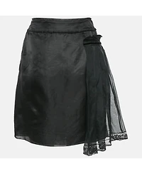 Pre-Owned Dolce & Gabbana Women's Black Crepe Pleated Mini Skirt