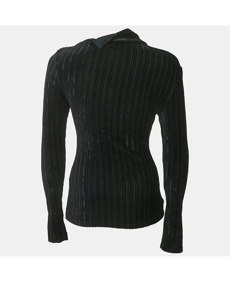 Pre-Owned Balmain Women's Black Velvet Rib Knit Pullover