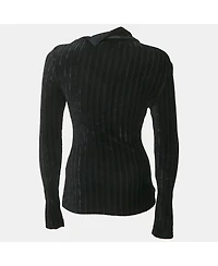 Pre-Owned Balmain Women's Black Velvet Rib Knit Pullover