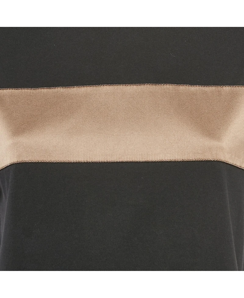 Pre-Owned Brunello Cucinelli Women's Satin Jersey Monili Detail Top