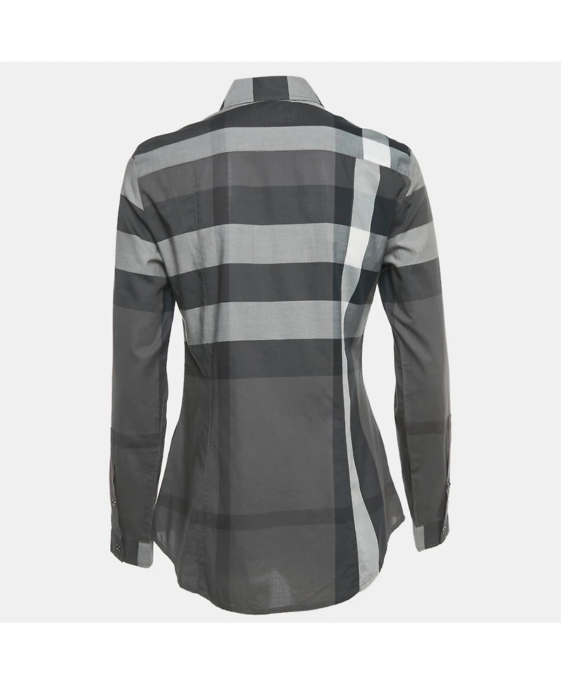 Pre-Owned Burberry Women's Brit Checkered Print Cotton Shirt