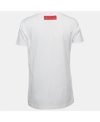 Pre-Owned Dolce & Gabbana Women's Floral Print Cotton Crew Neck T-Shirt