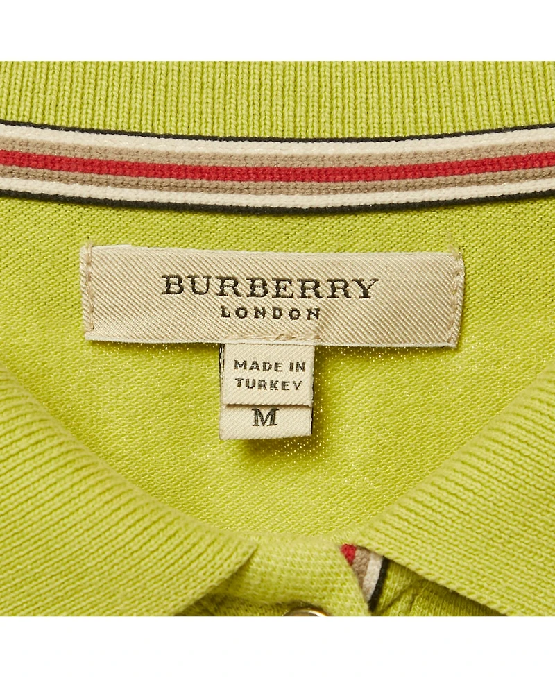 Pre-Owned Burberry Women's Green Pique Polo T-Shirt